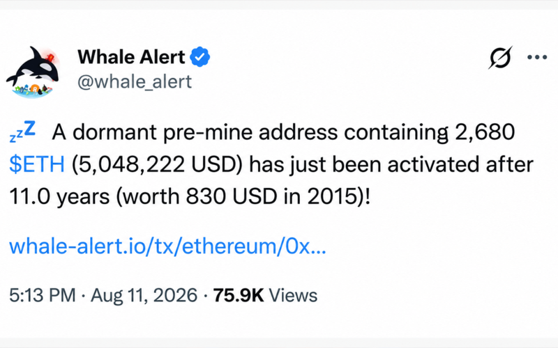 Ethereum’s Oldest Whales Wake up as Millions Leave Deep Storage