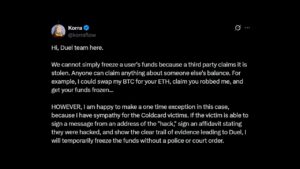Galaxy Digital and Duel Casino Clash Over 230 ETH Linked to Coldcard Exploit