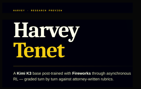 Harvey Introduces Harvey Tenet: A Kimi K3 Base Post-Trained with Fireworks for Long-Horizon Legal Agent Work