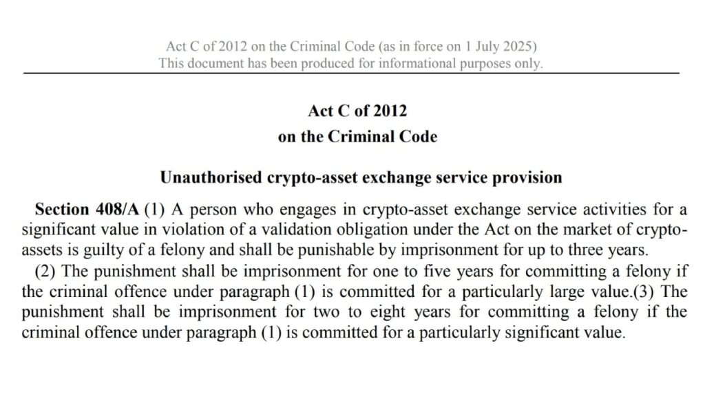 Hungary Repeals Strict Crypto Rules to Align With EU MiCA Framework