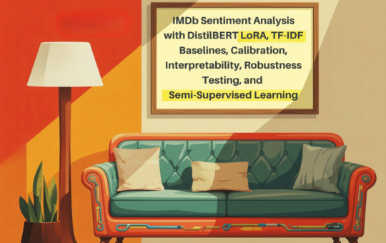 IMDb Sentiment Analysis with DistilBERT LoRA, TF-IDF Baselines, Calibration, Interpretability, Robustness Testing, and Semi-Supervised Learning