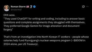 Roman Storm Targets Google and OpenAI Over DOJ Crypto Conviction