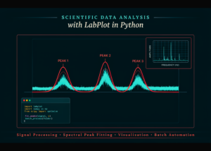 Scientific Data Analysis with LabPlot in Python: Signal Processing, Spectral Peak Fitting, Visualization, and Batch Automation