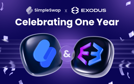 SimpleSwap Marks a Year Inside Exodus Wallet, Ships Five Partner Updates With No Integration Changes