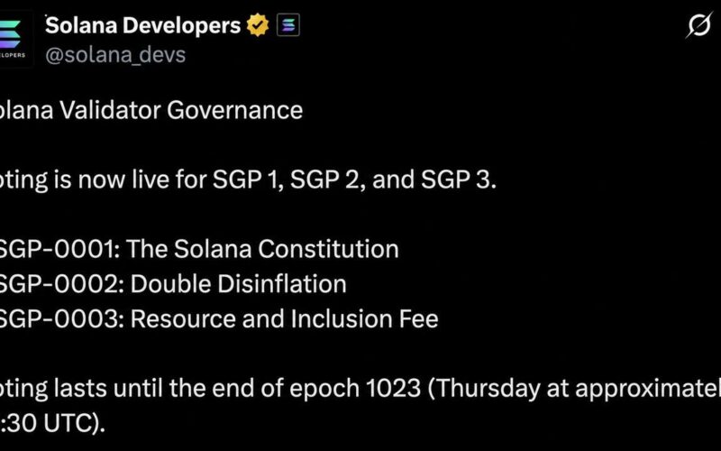 Solana Validators Open Vote on Constitution