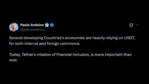 Tether CEO Says USDT Drives Trade Across Emerging Markets