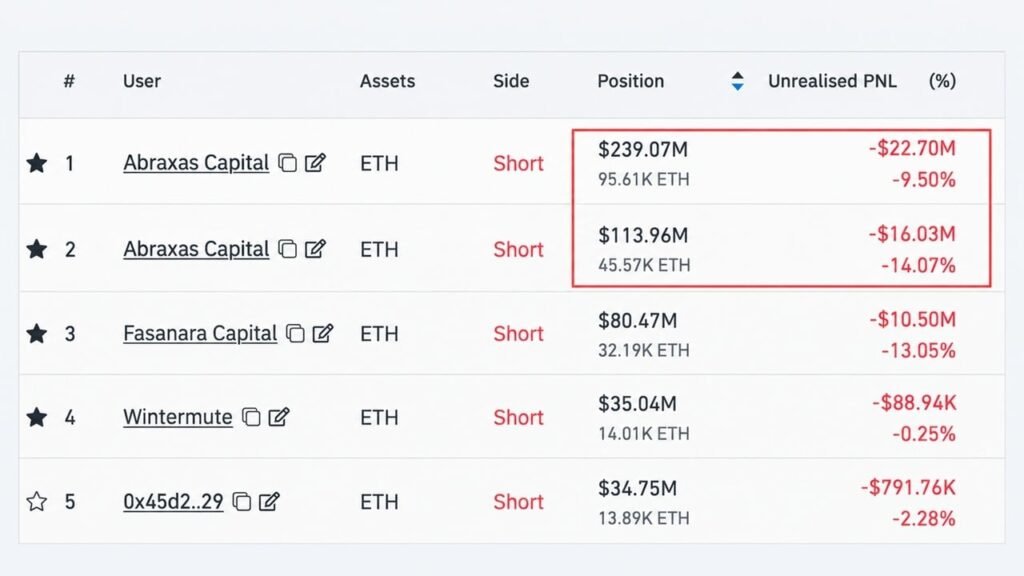 Abraxas Buys $32M Ether to Hedge a $353M Short It Won't Close