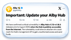 Alby Reveals Critical Hub Vulnerability