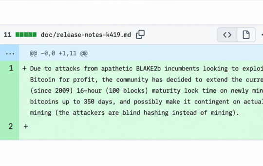 BLAKE2b Bitcoin Fork Wants Miners to Wait 45 Days to Touch Their Coins – Bitcoin News