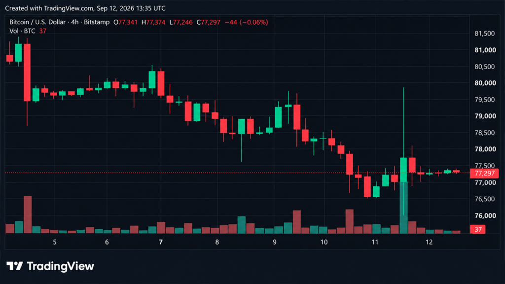 Bitcoin Price Takes a $3,215 Ride Just to Land Back at $77K