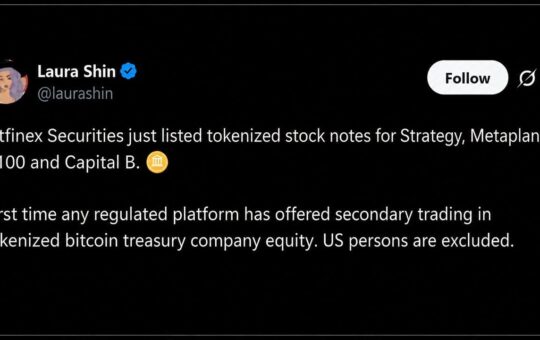 Bitfinex Puts Strategy, Metaplanet Stock Onchain in Tokenized First