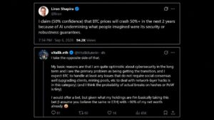 Ethereum's Vitalik Bets 90% of His Net Worth Against an AI Bitcoin Crash