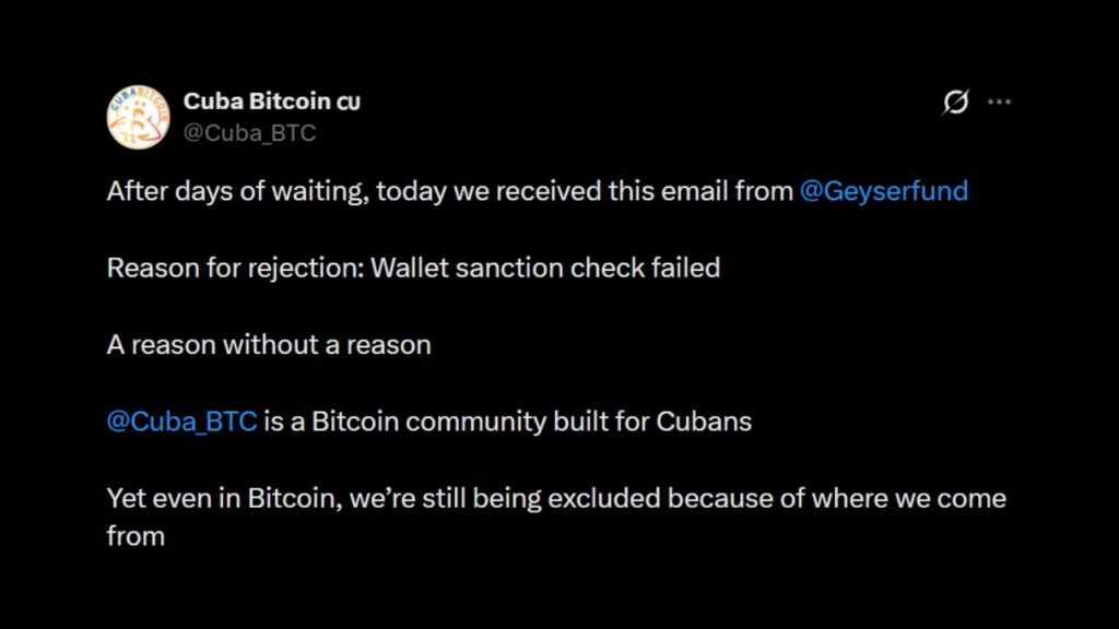 Geyser Rejects Cuba Bitcoin Initiative Over US Sanction Compliance – Bitcoin News