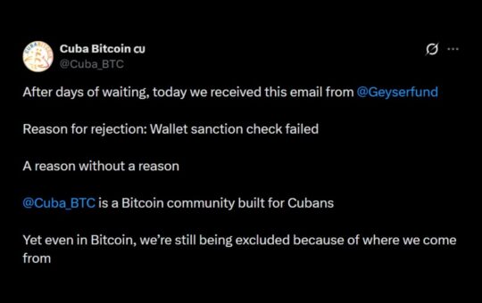 Geyser Rejects Cuba Bitcoin Initiative Over US Sanction Compliance – Bitcoin News