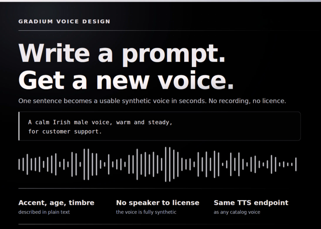Gradium Launches Voice Design: Write a Prompt, Get a Brand New Synthetic Voice in Seconds