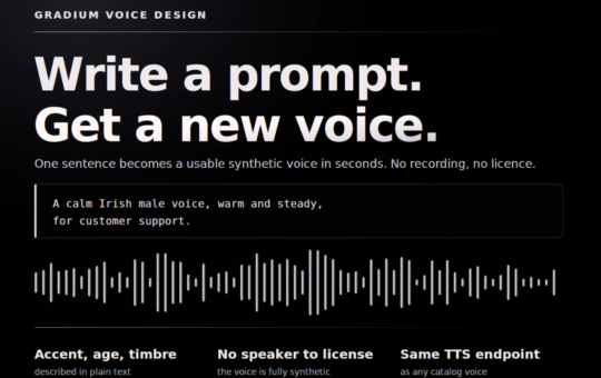 Gradium Launches Voice Design: Write a Prompt, Get a Brand New Synthetic Voice in Seconds