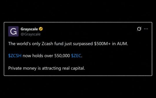 Grayscale's Zcash ETF Tops $500M, but $100M Came From a DCG Affiliate – Bitcoin News