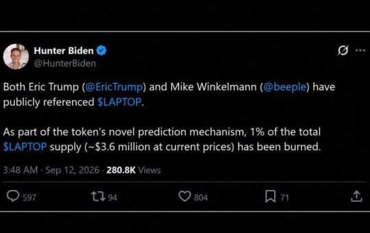 Hunter Biden's LAPTOP Burns $3.5M After Eric Trump and Beeple Mentions