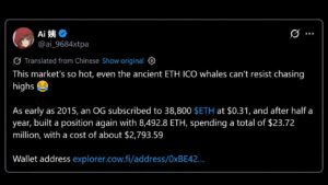 ICO Era Whale Buys ETH at $2,794 as Ethereum Price Now Sits At $2,720