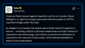 KelpDAO Takes Layerzero to Court Over a $292M Bridge Blowup
