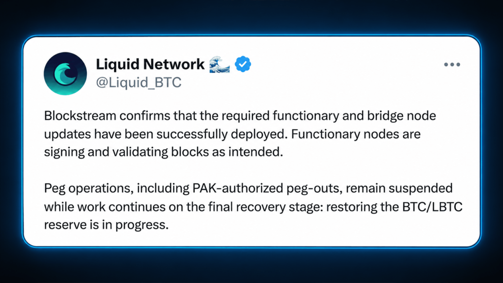 L-BTC Peg-Out Still Shut Down as Blockstream Refuses Hacker Demand – Bitcoin News