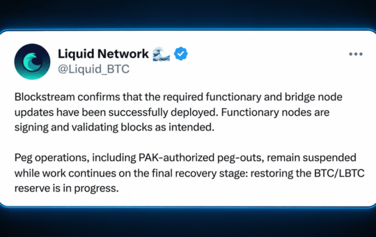 L-BTC Peg-Out Still Shut Down as Blockstream Refuses Hacker Demand – Bitcoin News