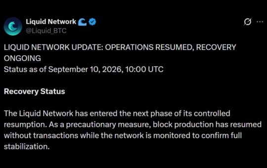 Liquid Network Resumes Block Production After 4,000 BTC Exploit – Bitcoin News