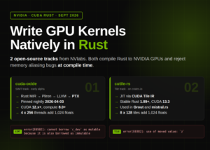 NVIDIA Announces CUDA Rust with cuda-oxide (SIMT) and cutile-rs (Tile) for Compile-Time-Safe GPU Kernels