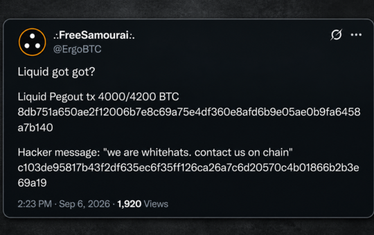 Nearly 4,000 BTC Drained From Blockstream's Liquid Peg
