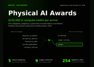 Nebius Opens 2026 Physical AI Awards: Five $150K Compute Credit Prizes