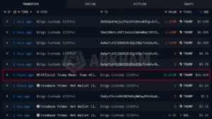 Trump Meme Team Moves $26.65M in SOL Ahead of Token Unlock