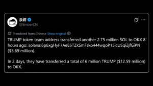 Trump Memecoin Team Sends 8.4M TRUMP to OKX as Bitcoin Price Nears $85K