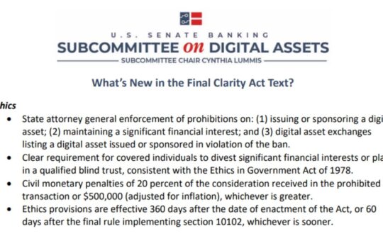 What's New in the Final CLARITY Act Ahead of the Senate Vote