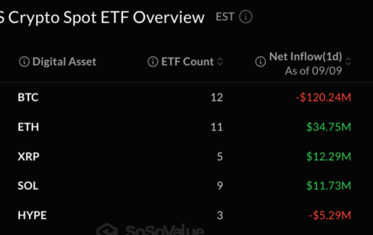XRP, Ether Draw Fresh Cash as Bitcoin ETFs Lose $120M