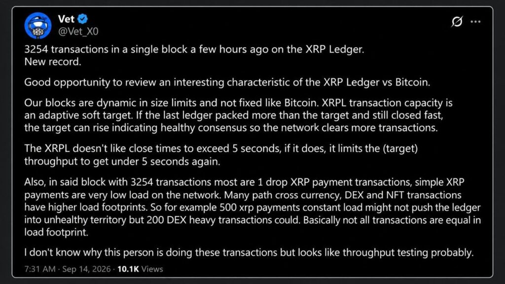 XRP Ledger Broke Its Transaction Record, and 20 Wallets Did Most of It