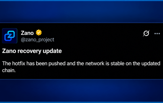 Zano Network Stabilizes After 30-Day Blockchain Rewind – Bitcoin News