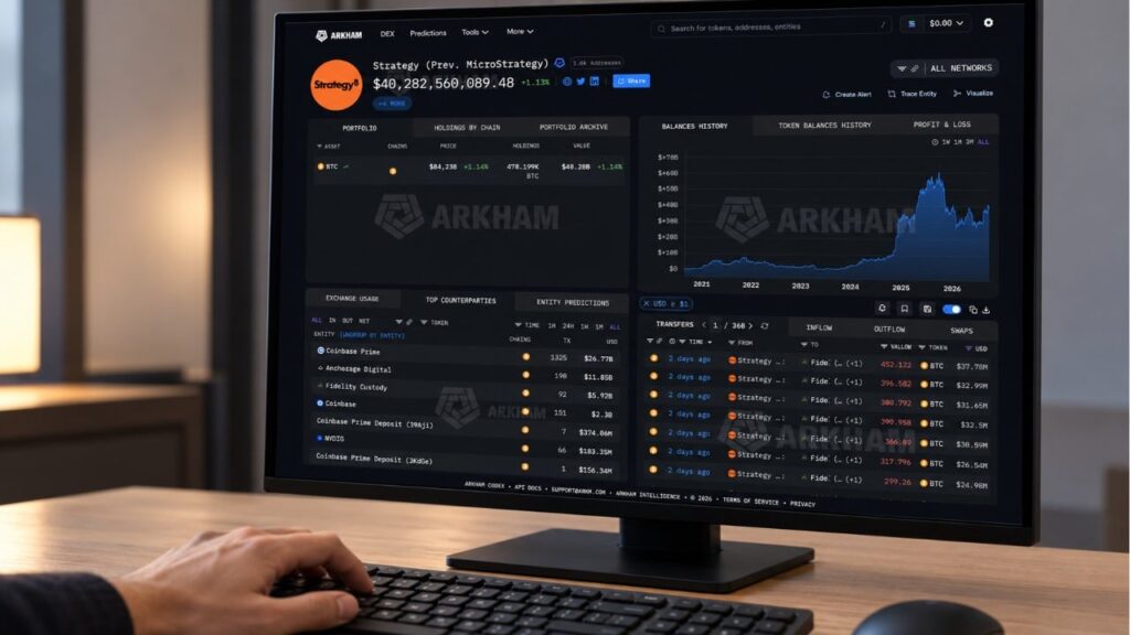 Arkham Says It Tracks 78% of Strategy's 847,666 Bitcoin Holdings