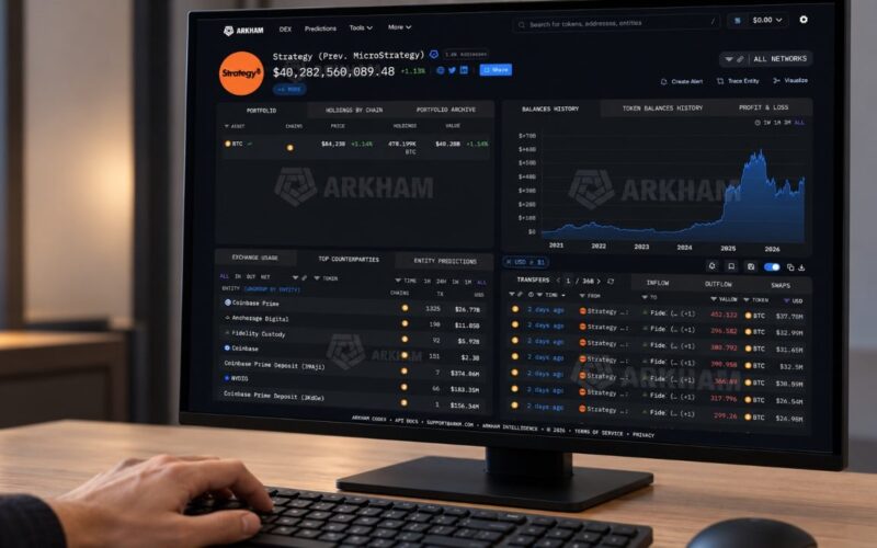 Arkham Says It Tracks 78% of Strategy's 847,666 Bitcoin Holdings
