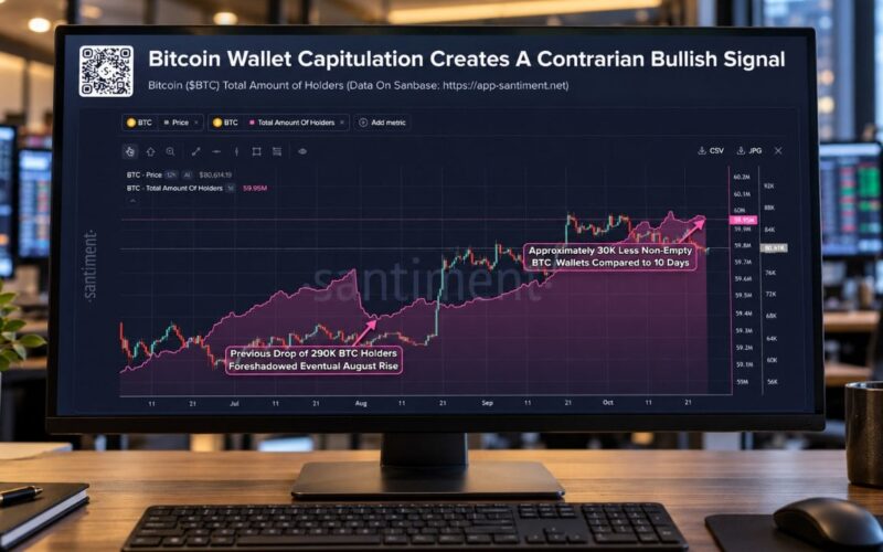 Bitcoin Bottom May Be Near as 30,000 Wallets Disappear: Santiment