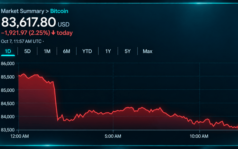 Bitcoin Price Slides to $83K as Short-Term Bears Take Control