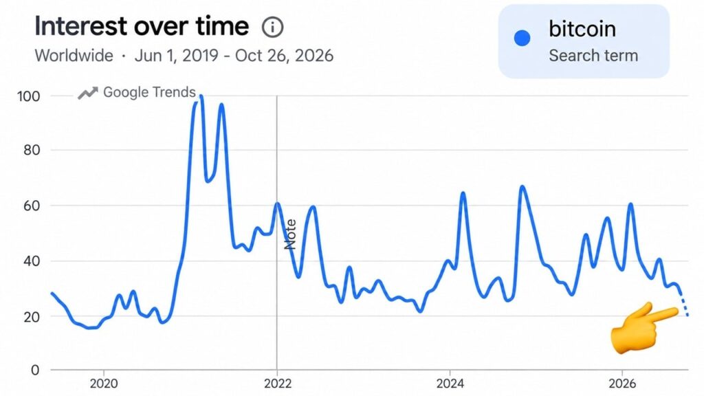 Bitcoin-Related Google Searches Hit a 5-Year Low as Traders Eye a Bottom