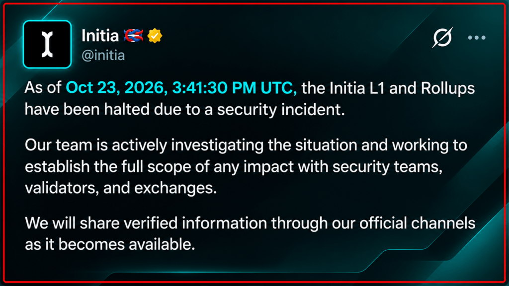 Hacker Prints $2.7M in Crypto as Initia Blockchain Grinds to a Halt