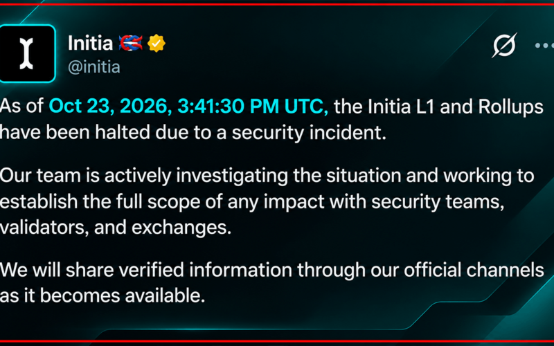 Hacker Prints $2.7M in Crypto as Initia Blockchain Grinds to a Halt