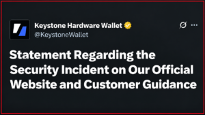Keystone Breach Deepens as 18,835 Crypto Hardware Wallets Face Destruction