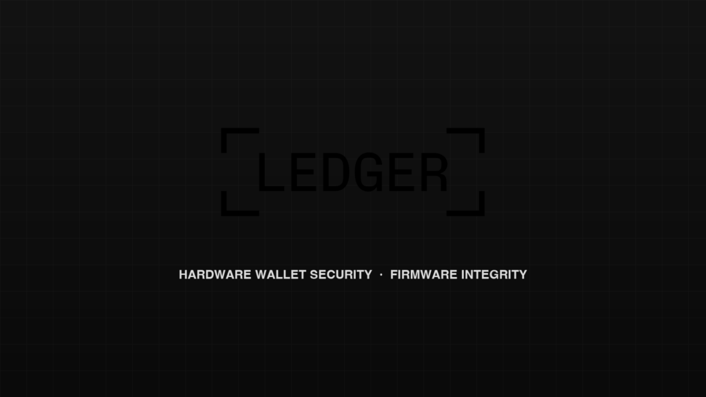 Ledger corporate brandmark and hardware wallet firmware security motif