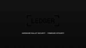 Ledger corporate brandmark and hardware wallet firmware security motif