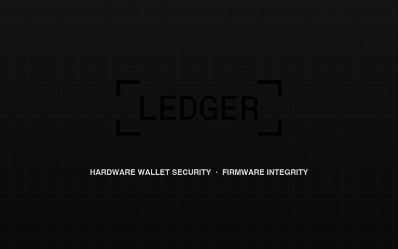 Ledger corporate brandmark and hardware wallet firmware security motif