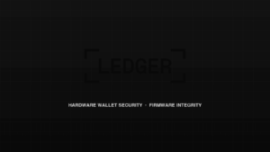Ledger corporate brandmark and hardware wallet firmware security motif