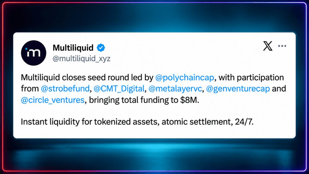 Multiliquid Raises $8M to Challenge Slow Settlement on Wall Street – Bitcoin News