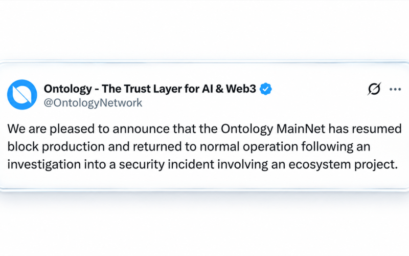 Ontology Halts L1 Blockchain for 41 Hours Over an Unknown Threat